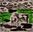 Koeien linodruk
